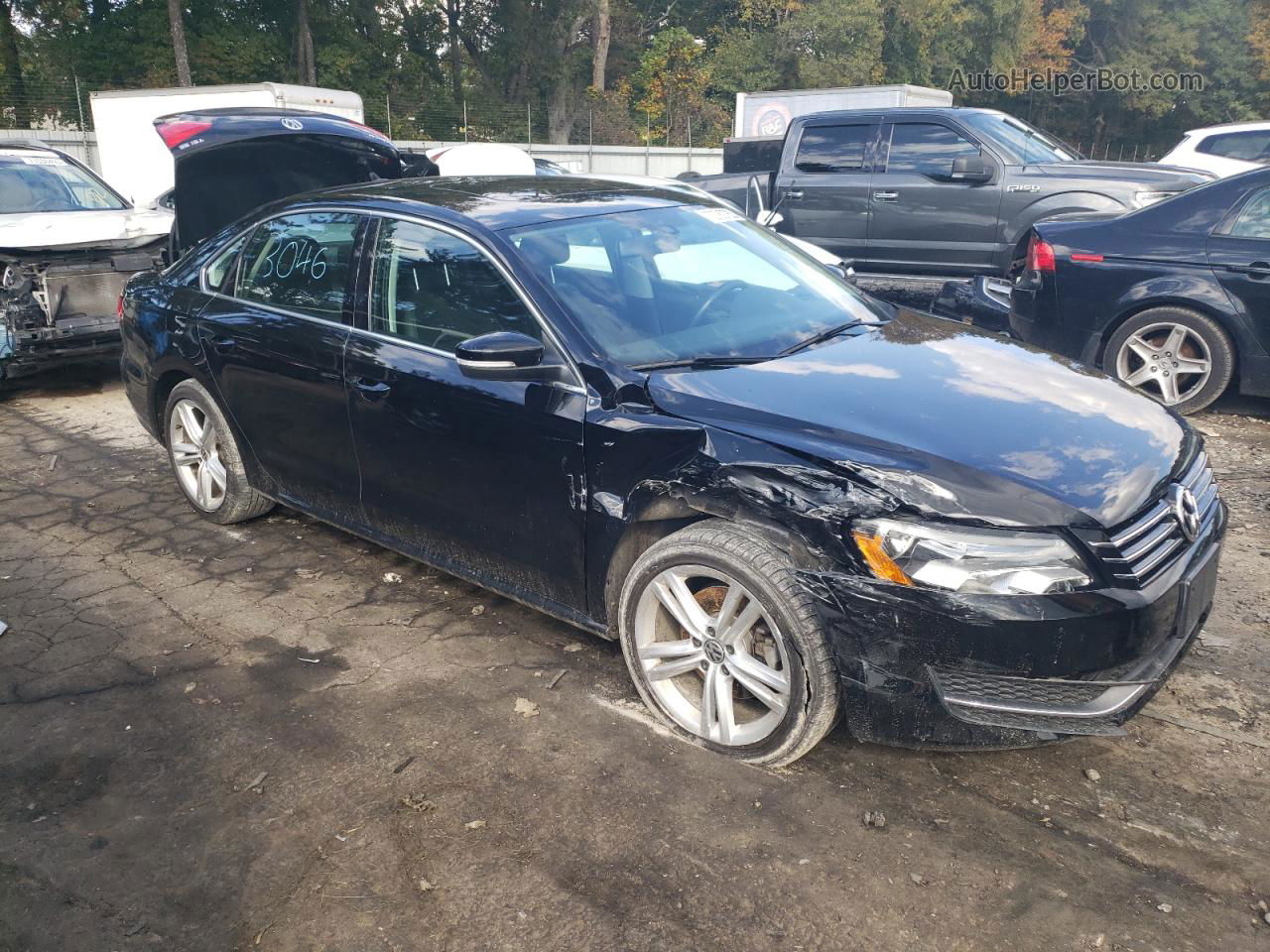 2014 Volkswagen Passat Se Black vin: 1VWBT7A39EC078734