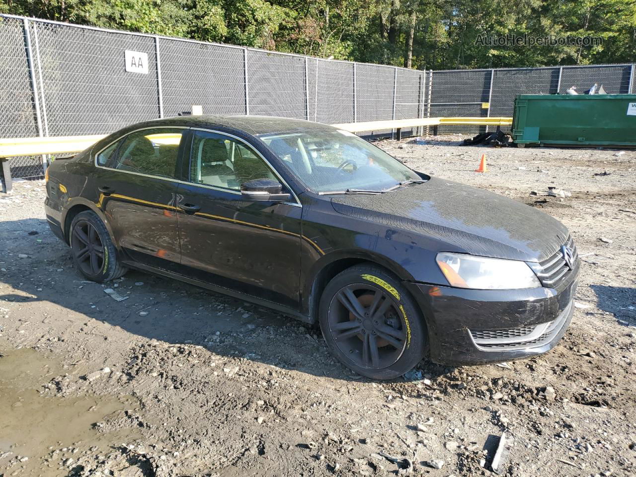 2014 Volkswagen Passat Se Черный vin: 1VWBT7A39EC099079