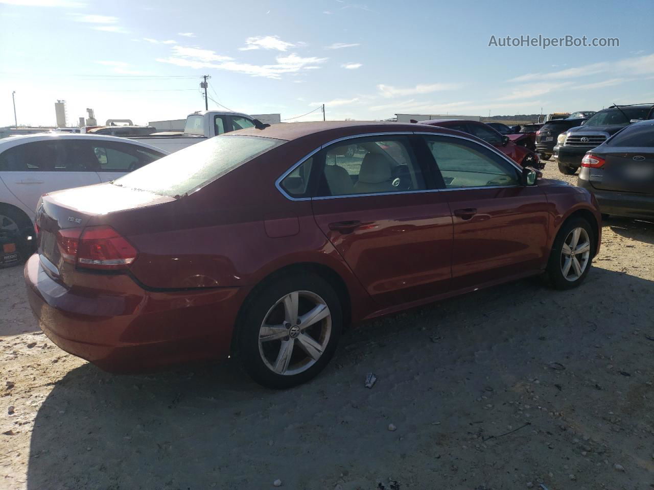 2015 Volkswagen Passat Se Burgundy vin: 1VWBT7A39FC024500