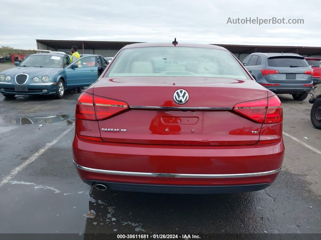 2016 Volkswagen Passat 1.8t Se Red vin: 1VWBT7A39GC030248