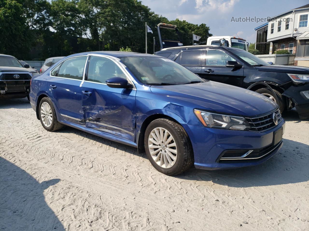 2017 Volkswagen Passat Se Синий vin: 1VWBT7A39HC010244