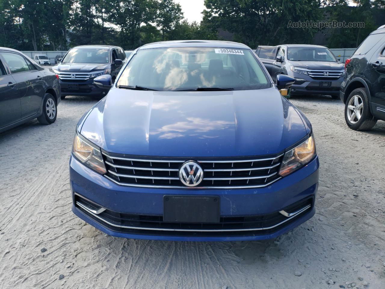 2017 Volkswagen Passat Se Синий vin: 1VWBT7A39HC010244