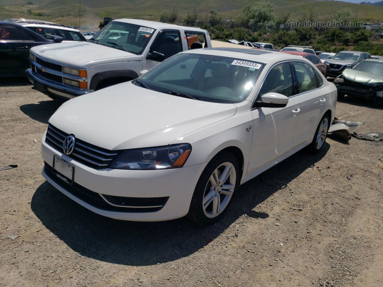 2014 Volkswagen Passat Se White vin: 1VWBT7A3XEC072053