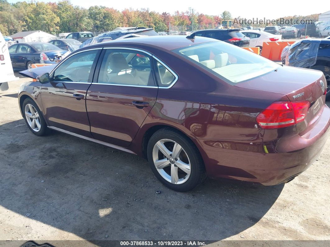 2014 Volkswagen Passat 1.8t Se Maroon vin: 1VWBT7A3XEC092318