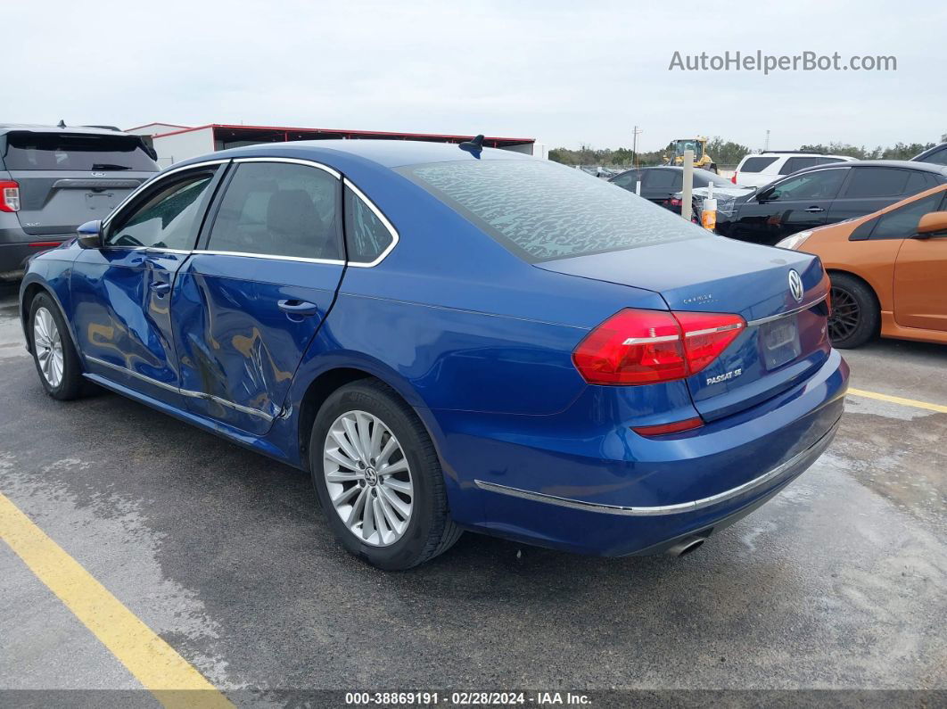 2016 Volkswagen Passat 1.8t Se Синий vin: 1VWBT7A3XGC021896