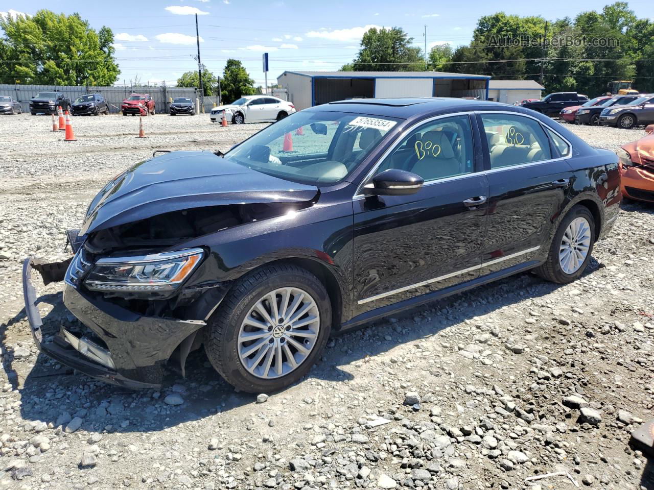 2017 Volkswagen Passat Se Черный vin: 1VWBT7A3XHC035959