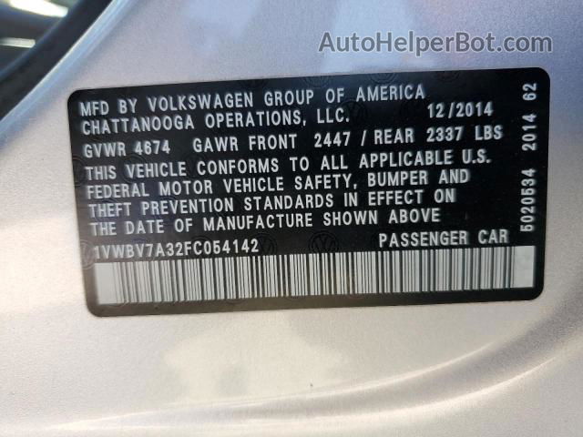 2015 Volkswagen Passat Se Silver vin: 1VWBV7A32FC054142