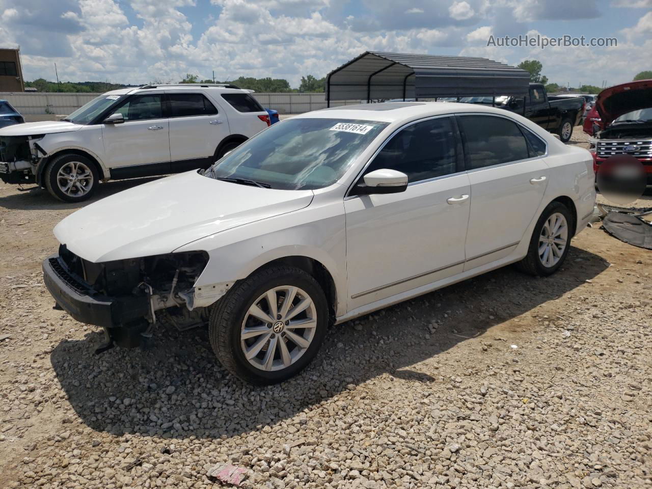 2013 Volkswagen Passat Sel White vin: 1VWCH7A34DC052370