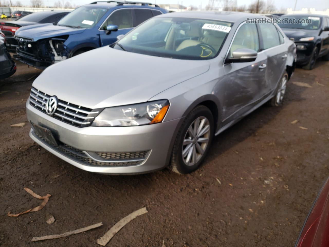 2013 Volkswagen Passat Sel Silver vin: 1VWCH7A38DC093617