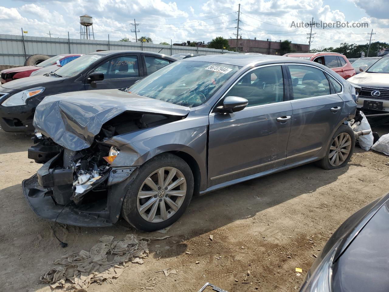 2012 Volkswagen Passat Sel Gray vin: 1VWCH7A3XCC028427