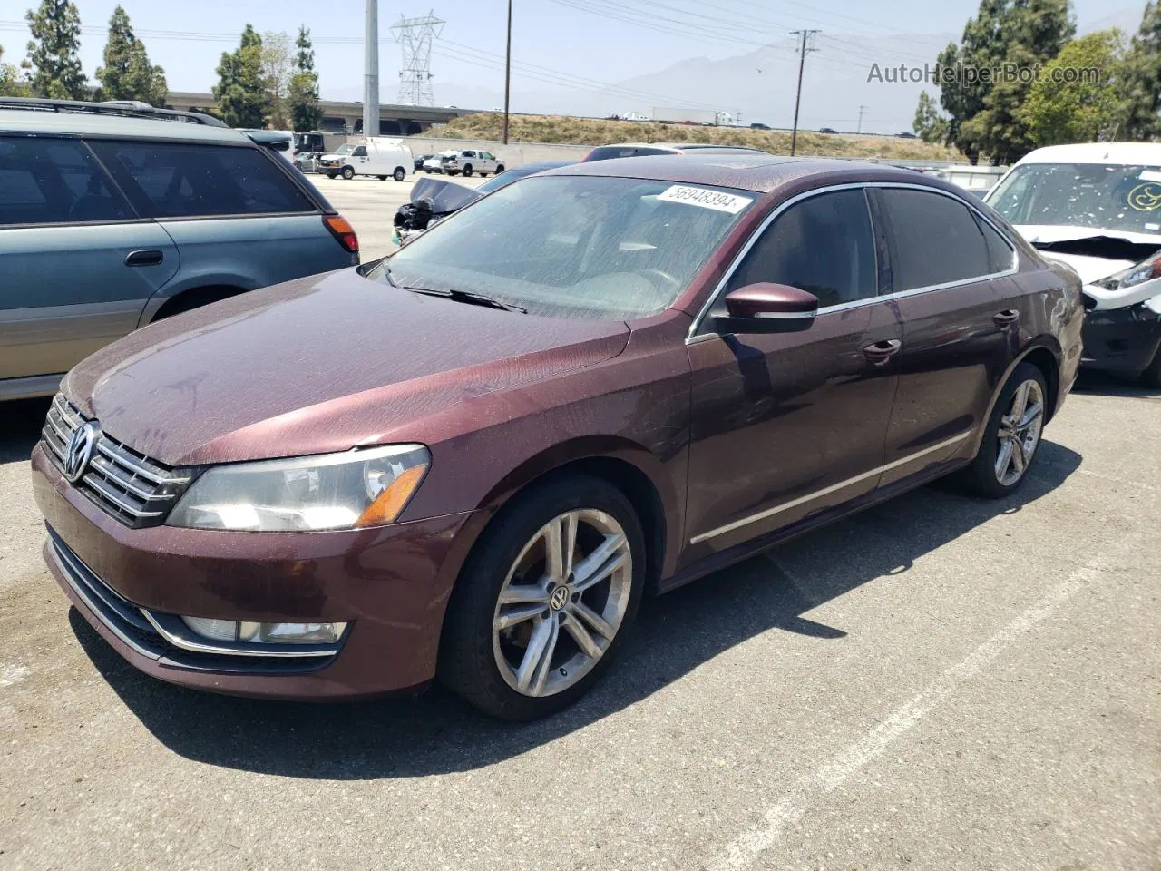 2012 Volkswagen Passat Sel Burgundy vin: 1VWCM7A30CC105141