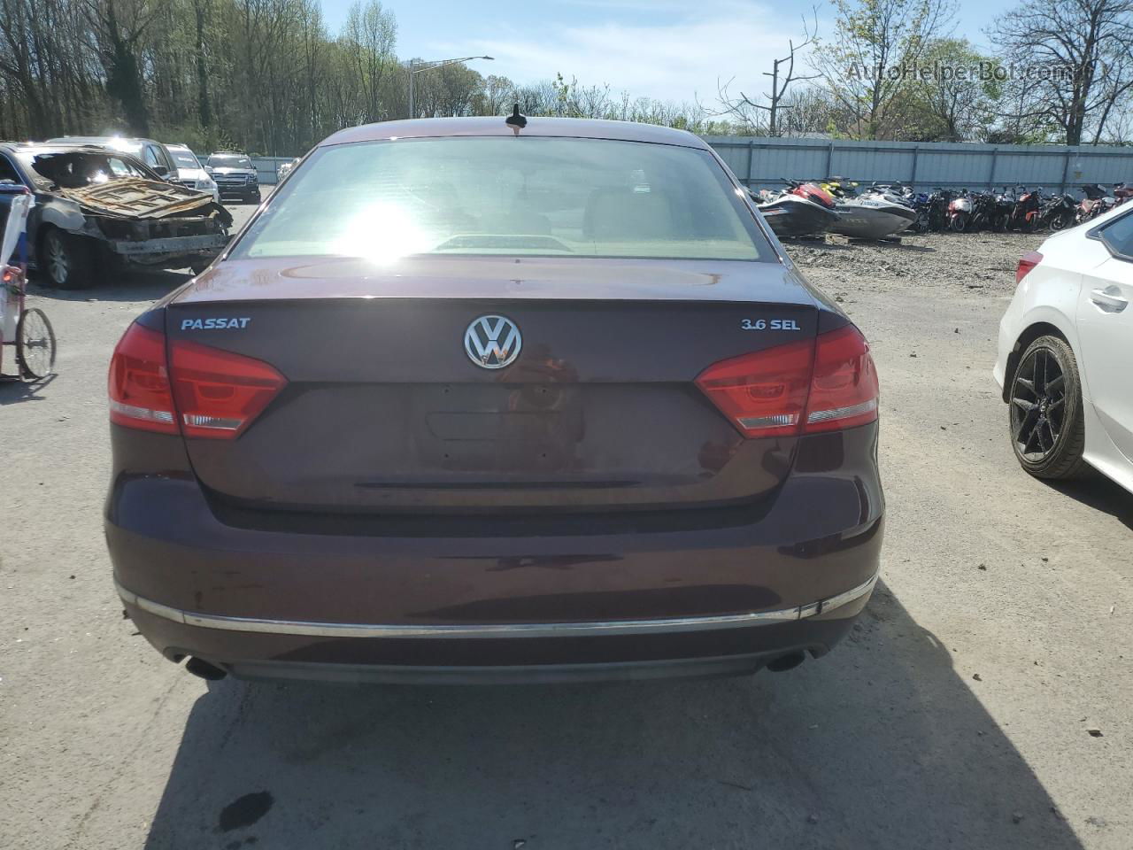 2013 Volkswagen Passat Sel Purple vin: 1VWCM7A32DC062763