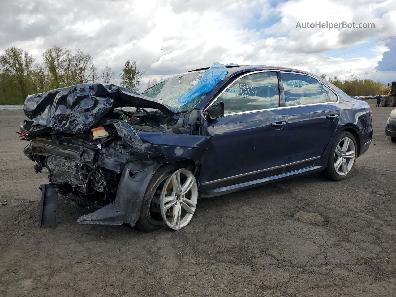 2013 Volkswagen Passat Sel Blue vin: 1VWCN7A30DC010187