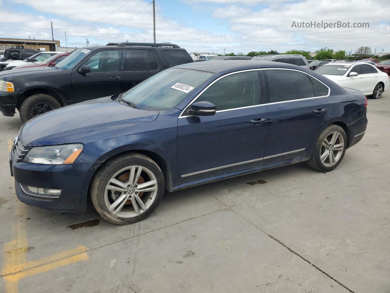 2014 Volkswagen Passat Sel Blue vin: 1VWCN7A30EC078071