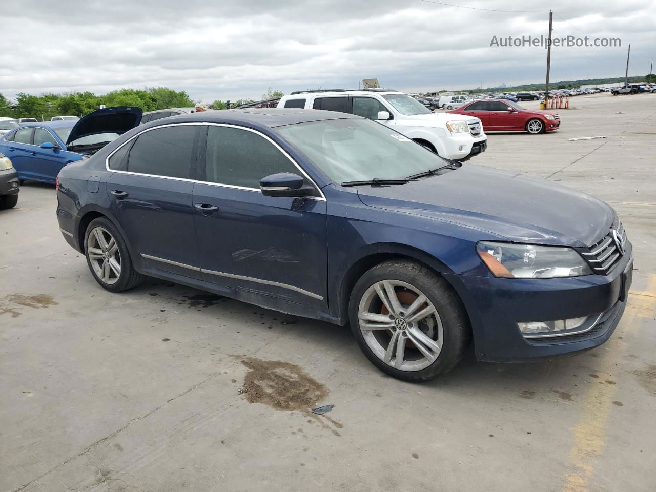 2014 Volkswagen Passat Sel Blue vin: 1VWCN7A30EC078071