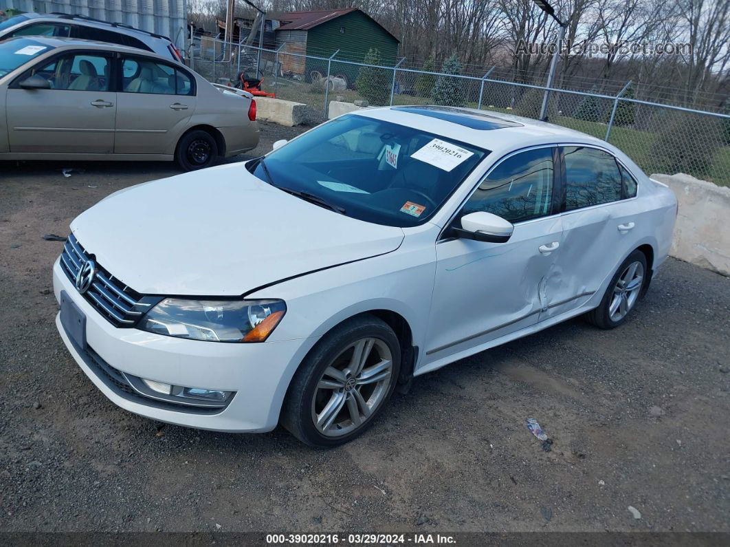 2013 Volkswagen Passat 2.0l Tdi Sel Premium White vin: 1VWCN7A31DC100786