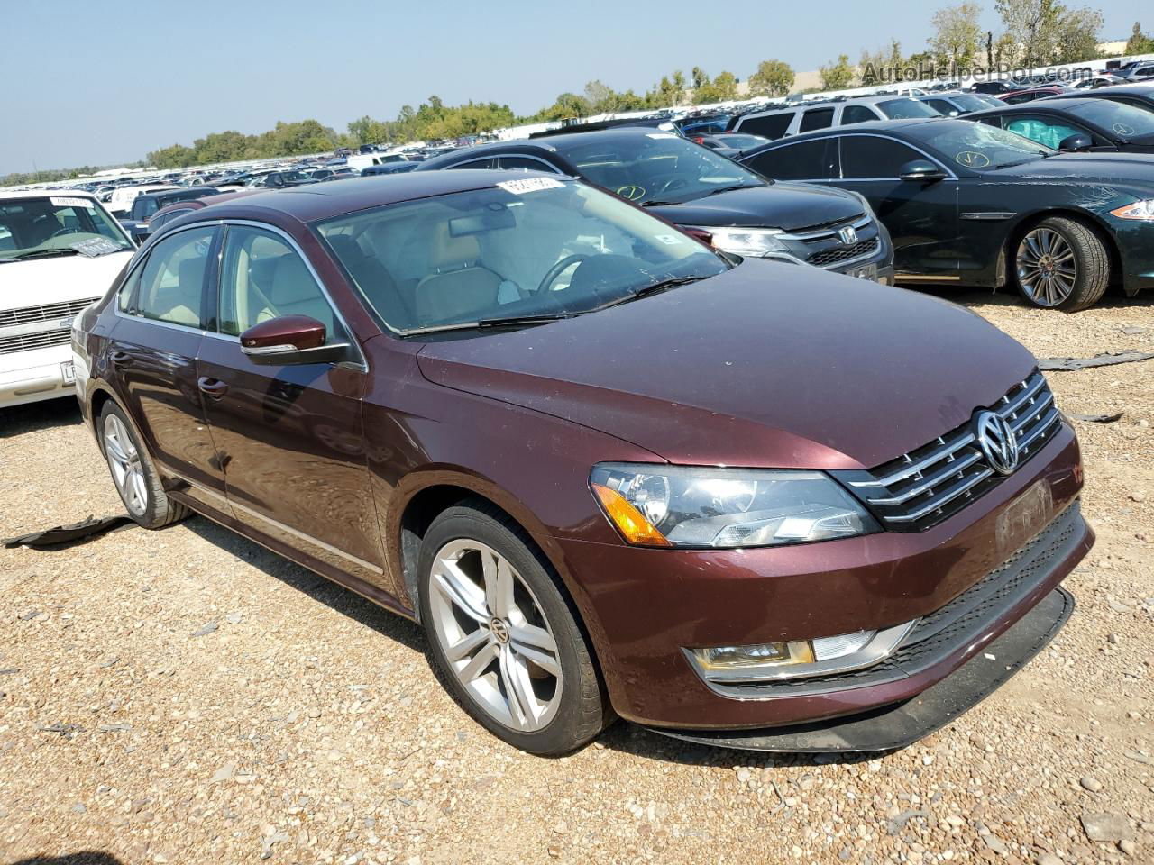 2014 Volkswagen Passat Sel Maroon vin: 1VWCN7A31EC027064