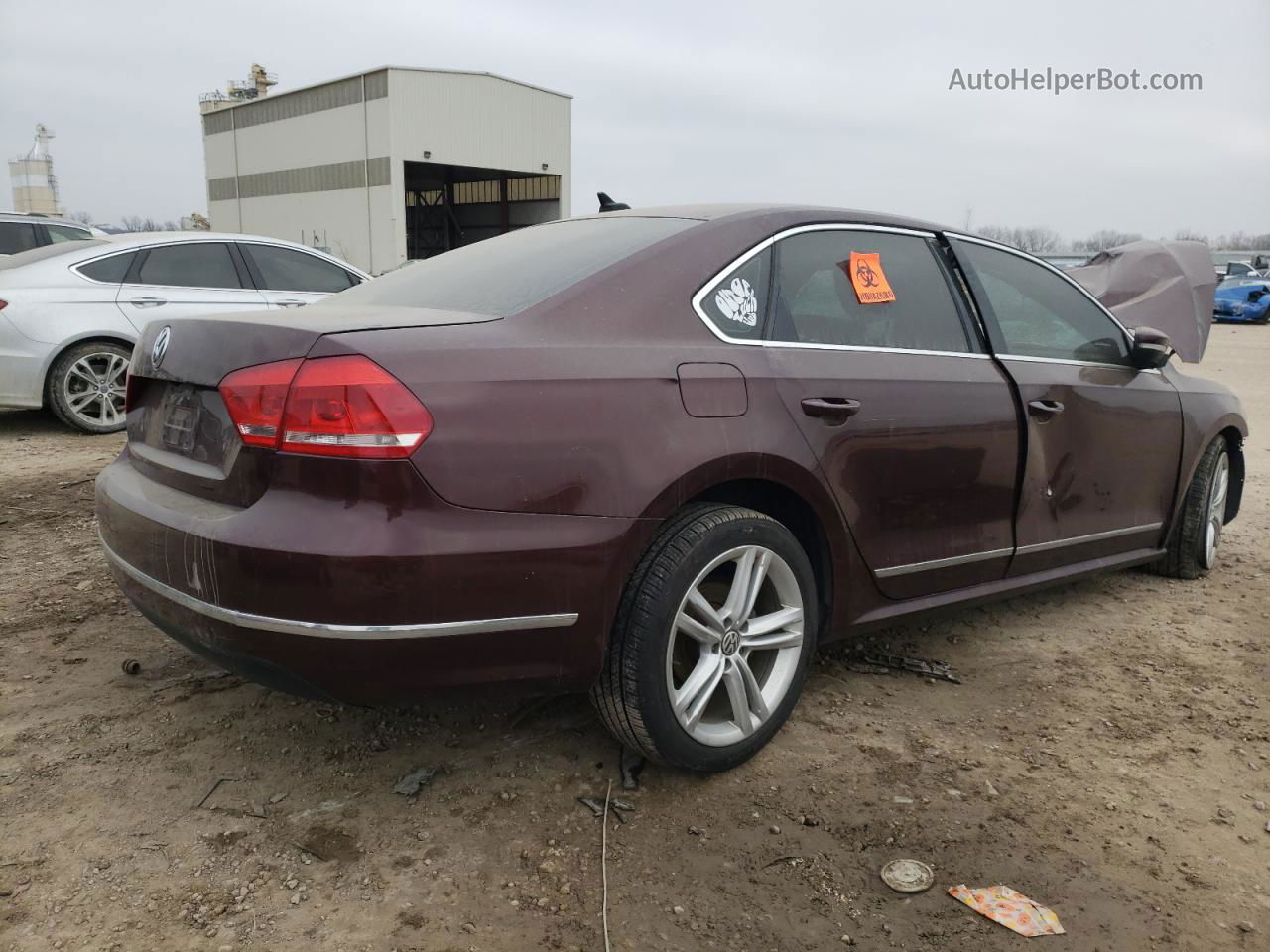 2014 Volkswagen Passat Sel Maroon vin: 1VWCN7A31EC033690