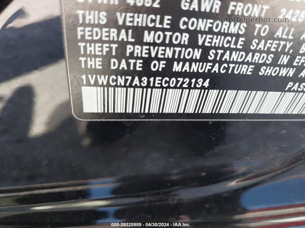 2014 Volkswagen Passat 2.0l Tdi Sel Premium Black vin: 1VWCN7A31EC072134