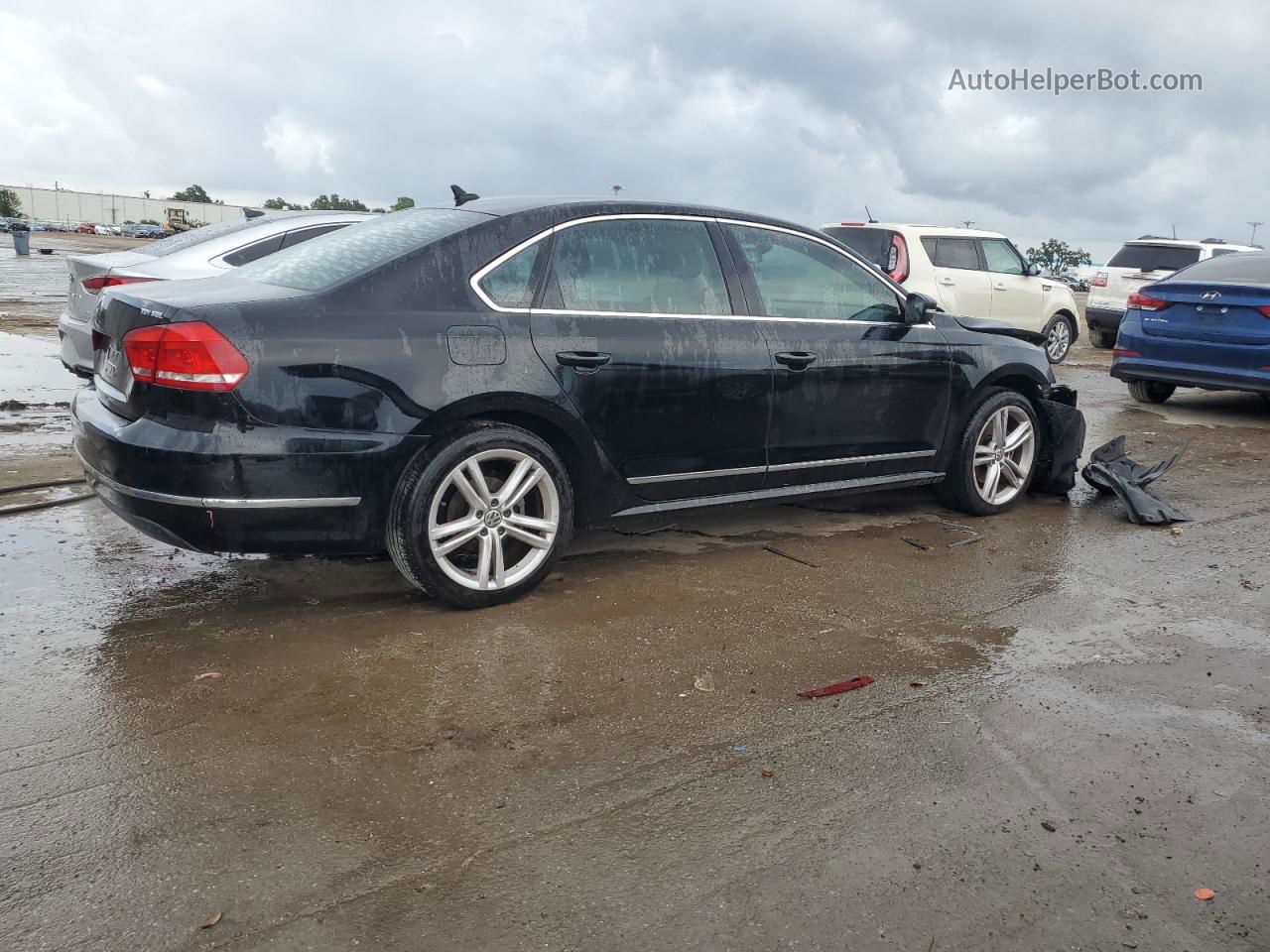 2014 Volkswagen Passat Sel Черный vin: 1VWCN7A31EC074904