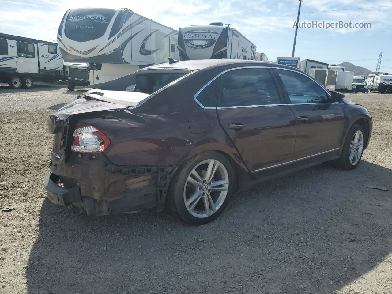 2014 Volkswagen Passat Sel Burgundy vin: 1VWCN7A31EC102202