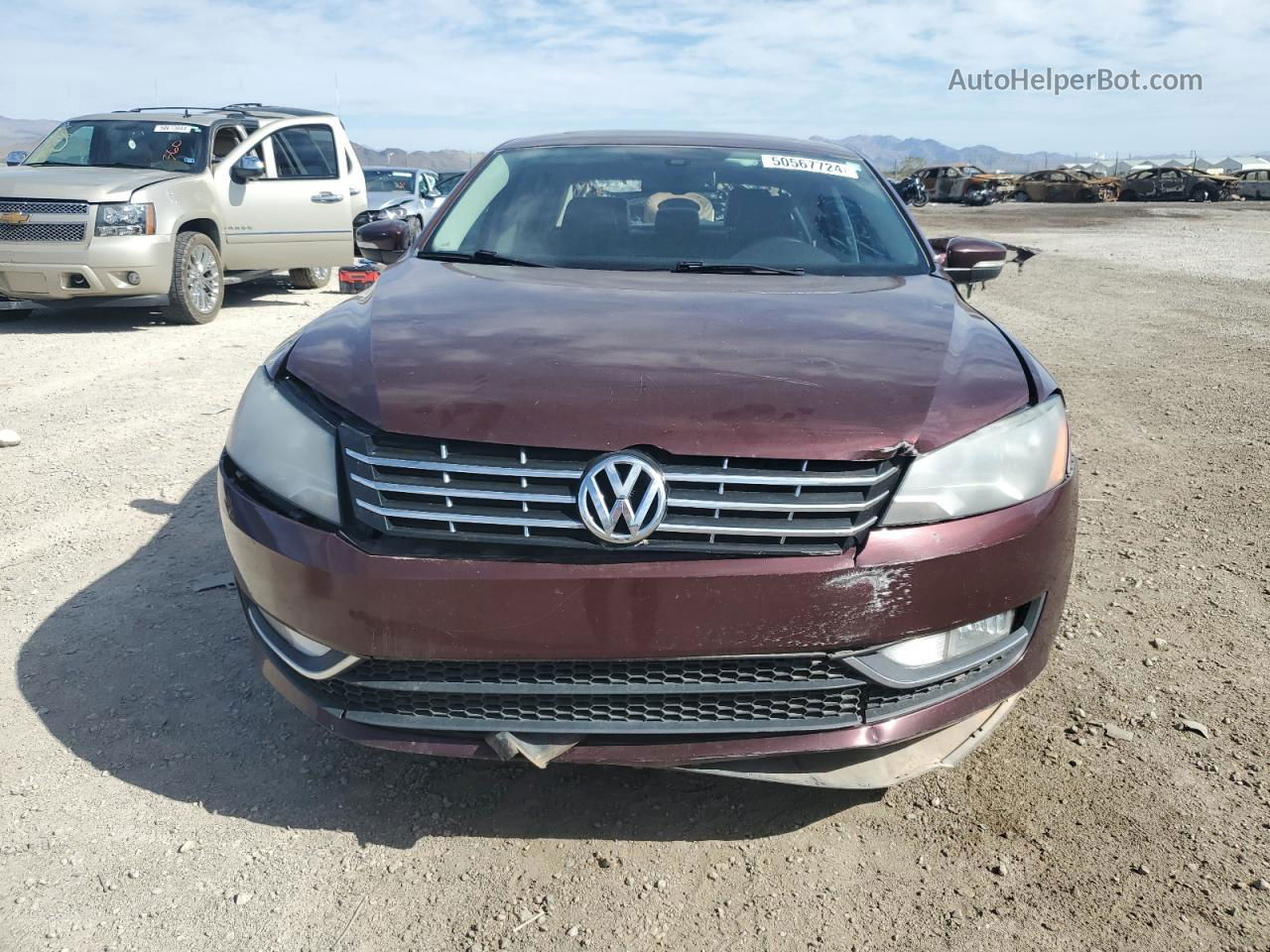 2014 Volkswagen Passat Sel Burgundy vin: 1VWCN7A31EC102202