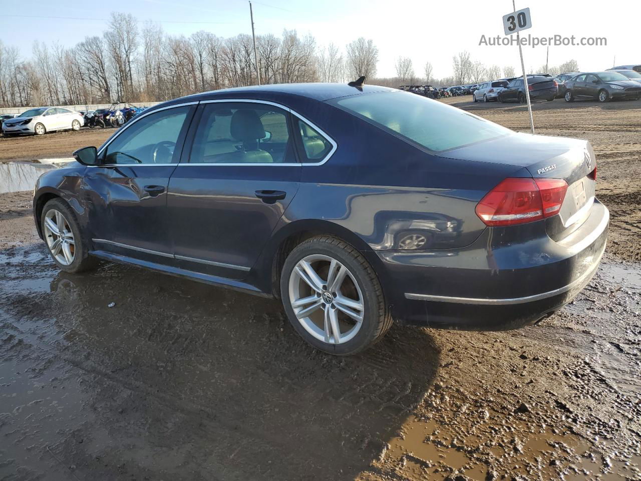 2012 Volkswagen Passat Sel Blue vin: 1VWCN7A32CC063889