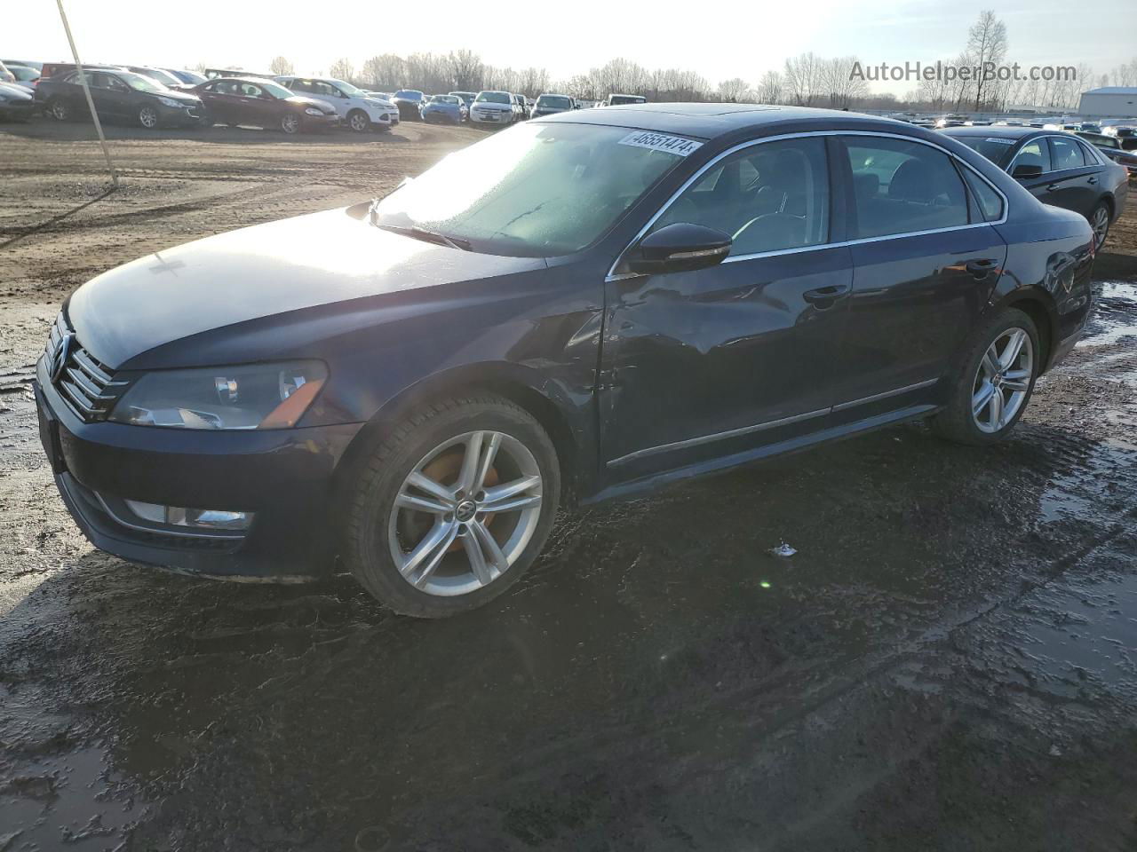 2012 Volkswagen Passat Sel Синий vin: 1VWCN7A32CC063889