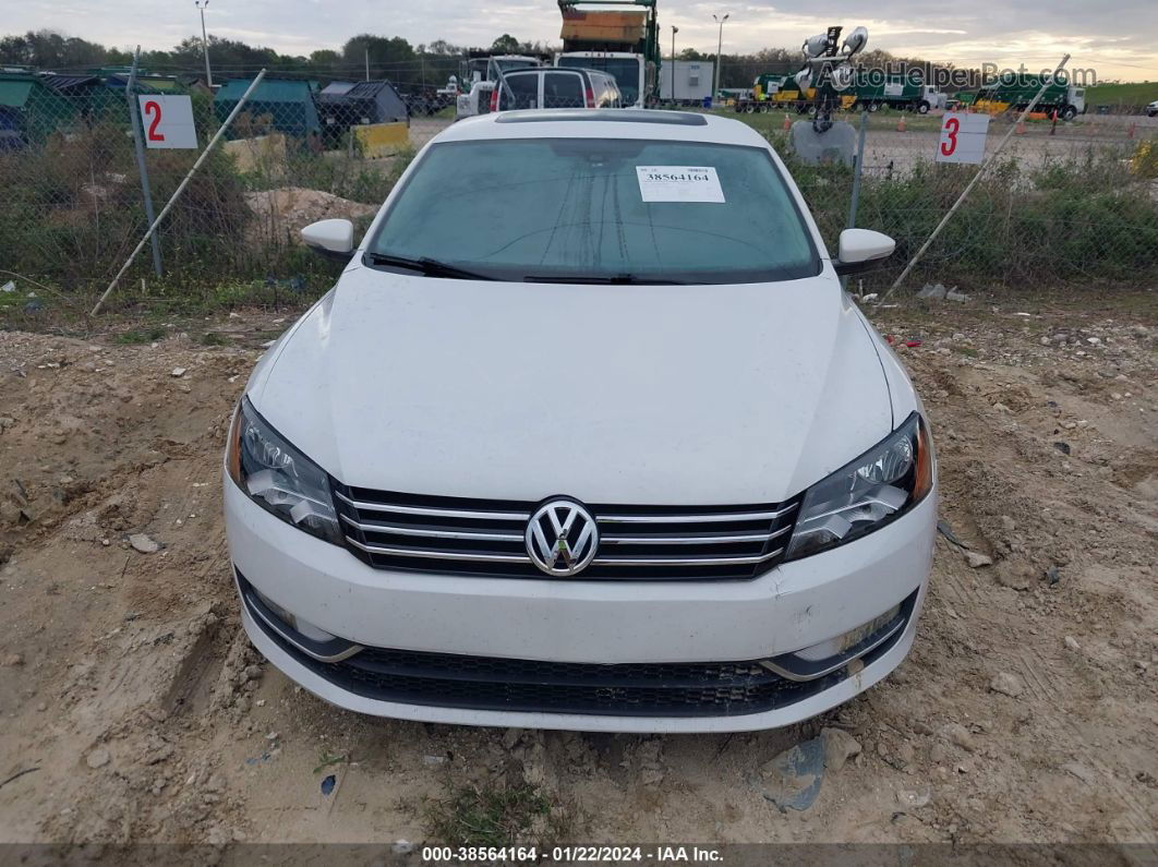 2012 Volkswagen Passat 2.0l Tdi Sel Premium White vin: 1VWCN7A32CC099873