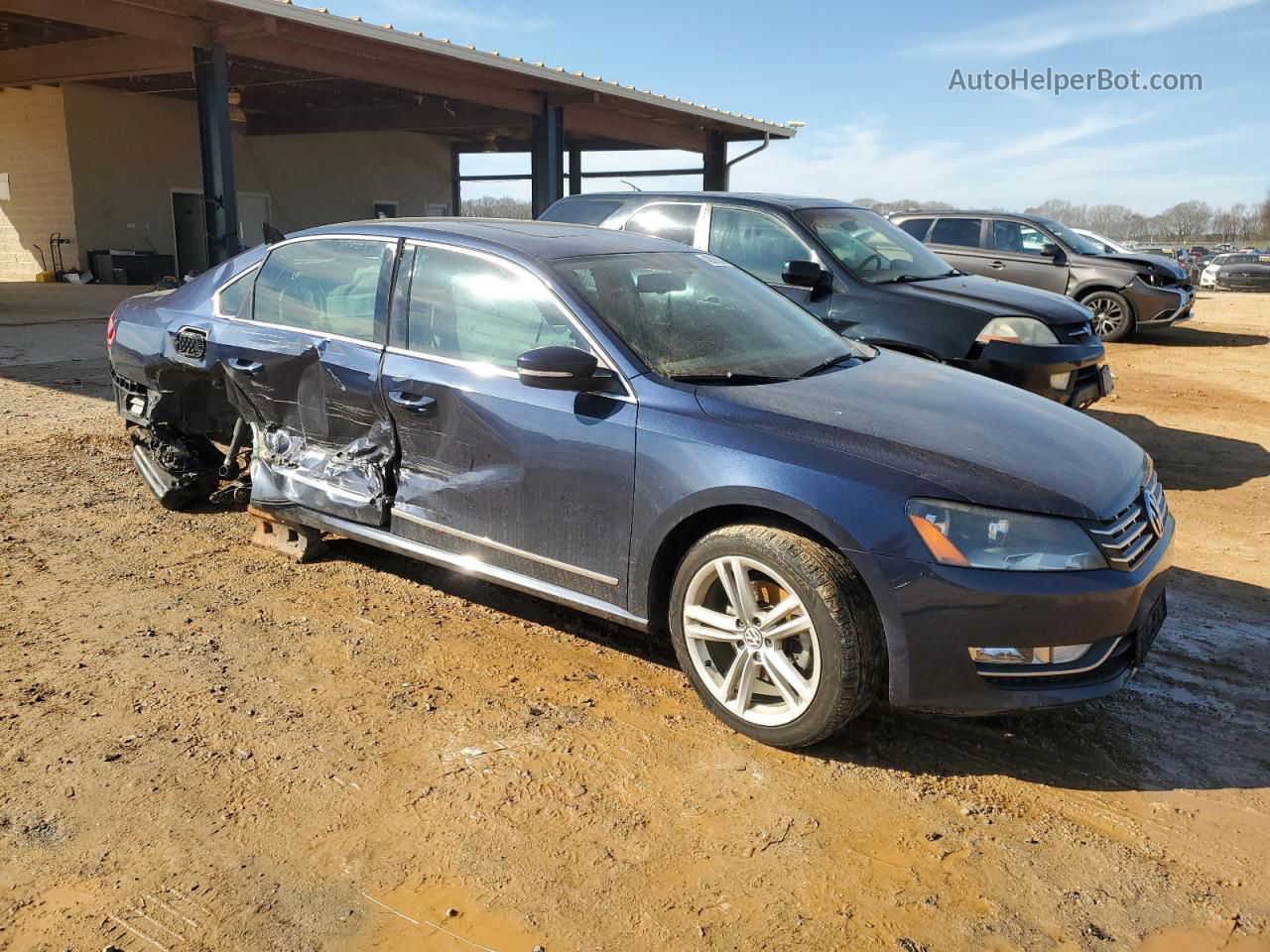 2014 Volkswagen Passat Sel Синий vin: 1VWCN7A32EC091324