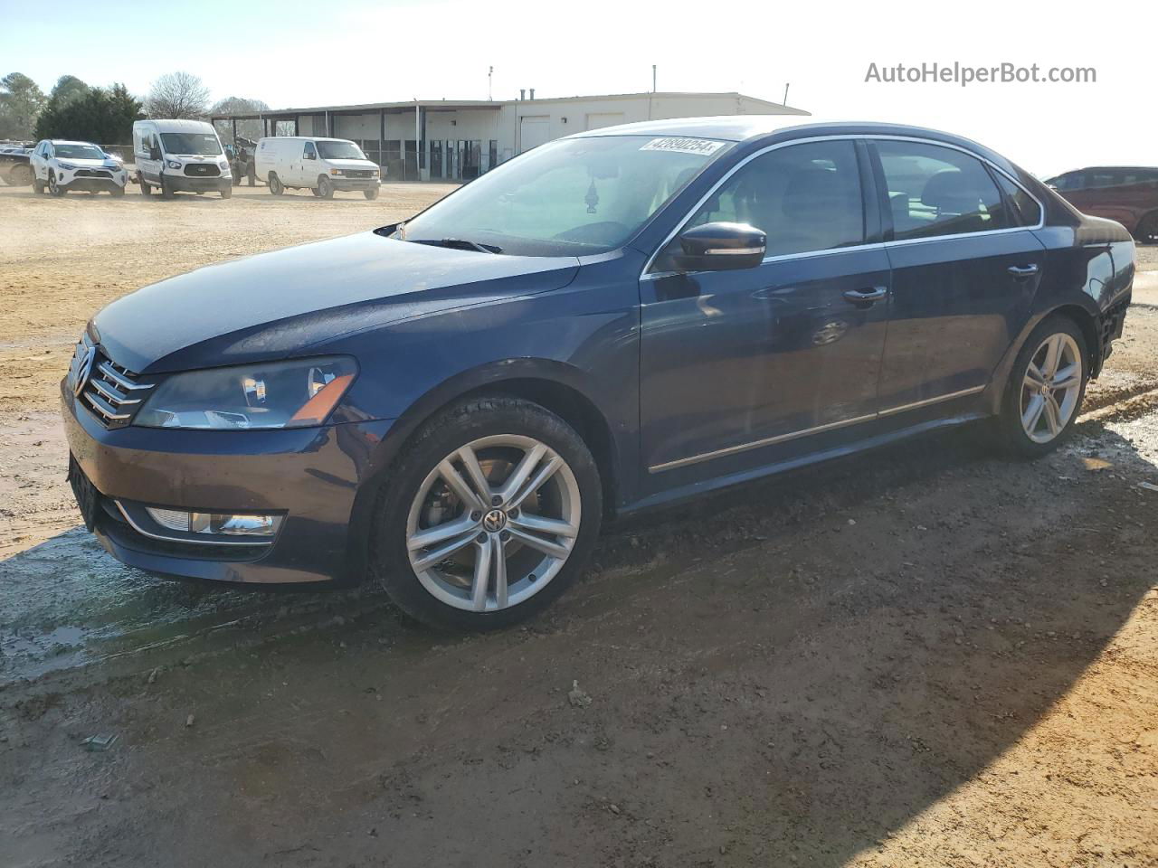 2014 Volkswagen Passat Sel Синий vin: 1VWCN7A32EC091324