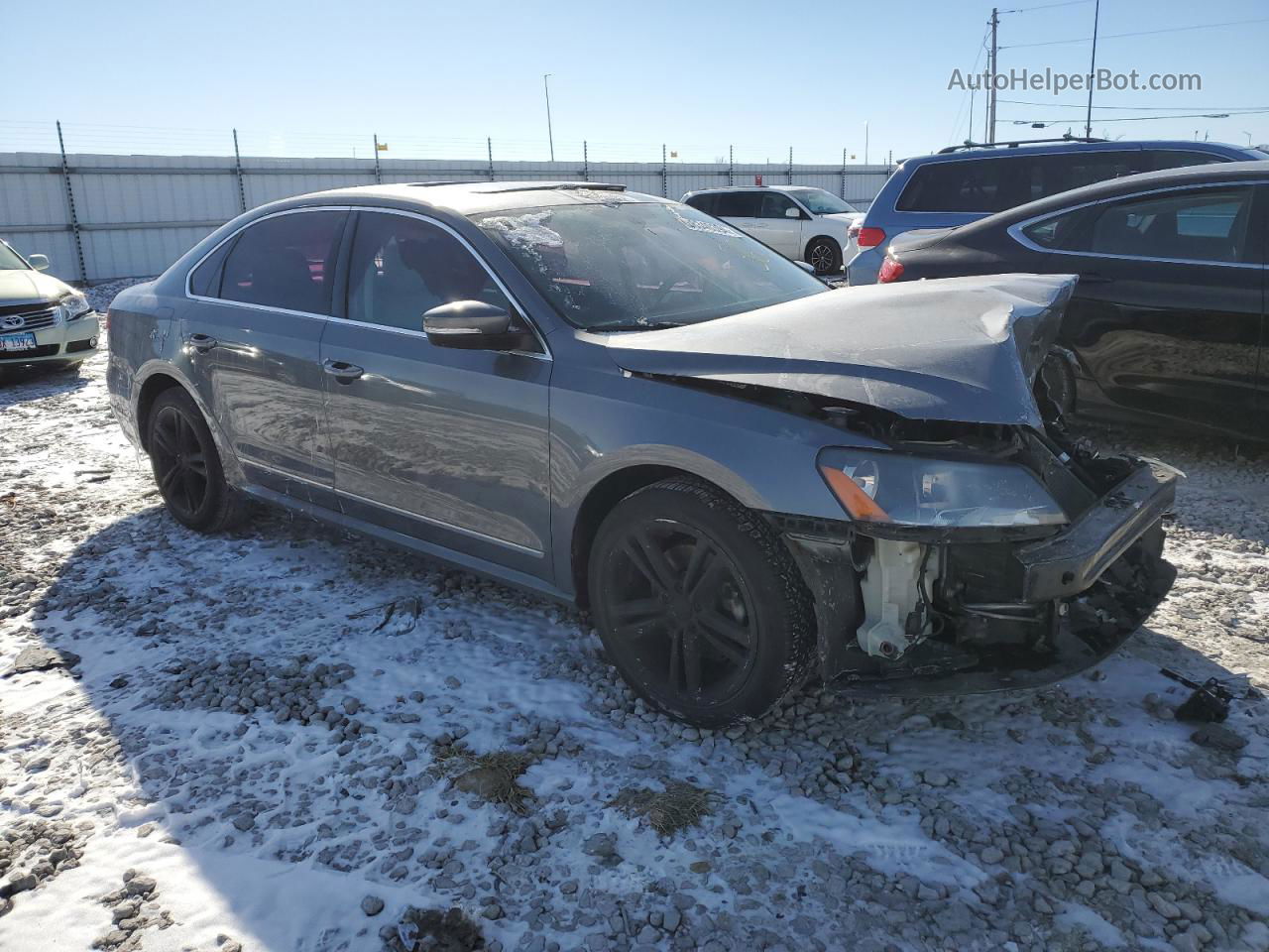 2013 Volkswagen Passat Sel Gray vin: 1VWCN7A33DC122532