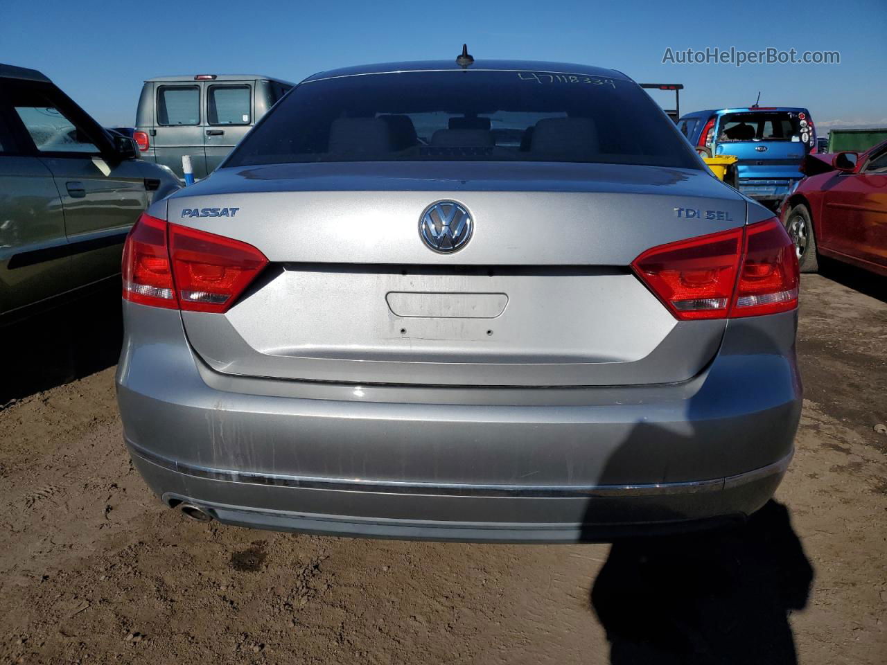 2013 Volkswagen Passat Sel Серебряный vin: 1VWCN7A34DC033181