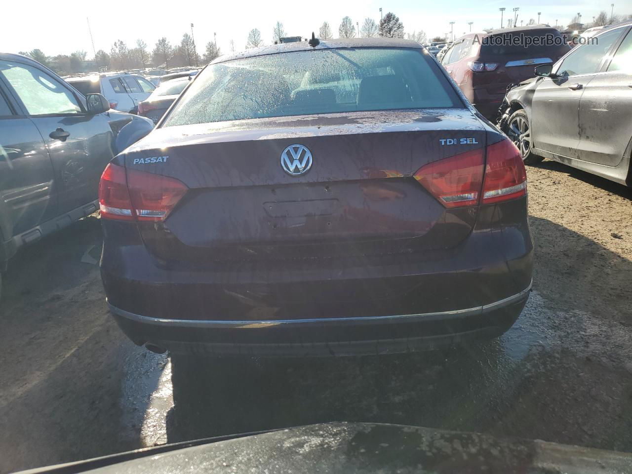 2014 Volkswagen Passat Sel Burgundy vin: 1VWCN7A34EC051083