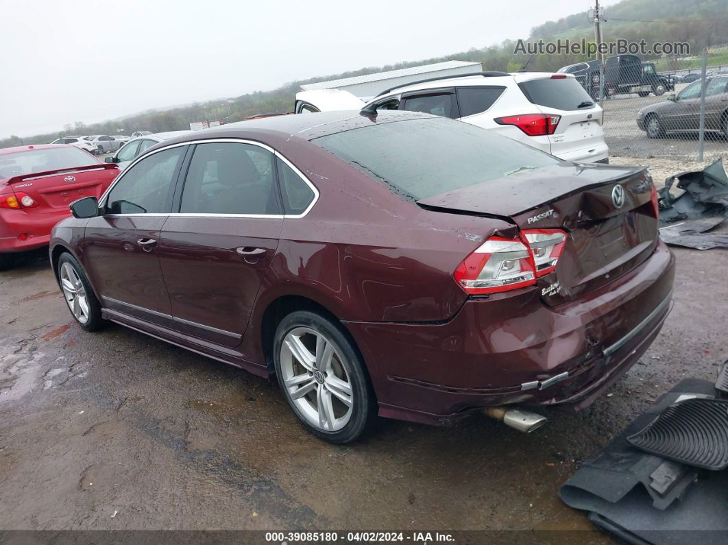 2013 Volkswagen Passat 2.0l Tdi Sel Premium Maroon vin: 1VWCN7A35DC105618