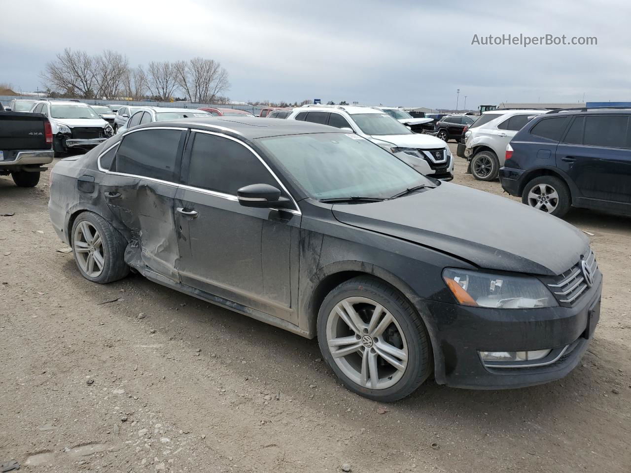 2014 Volkswagen Passat Sel Черный vin: 1VWCN7A35EC103918