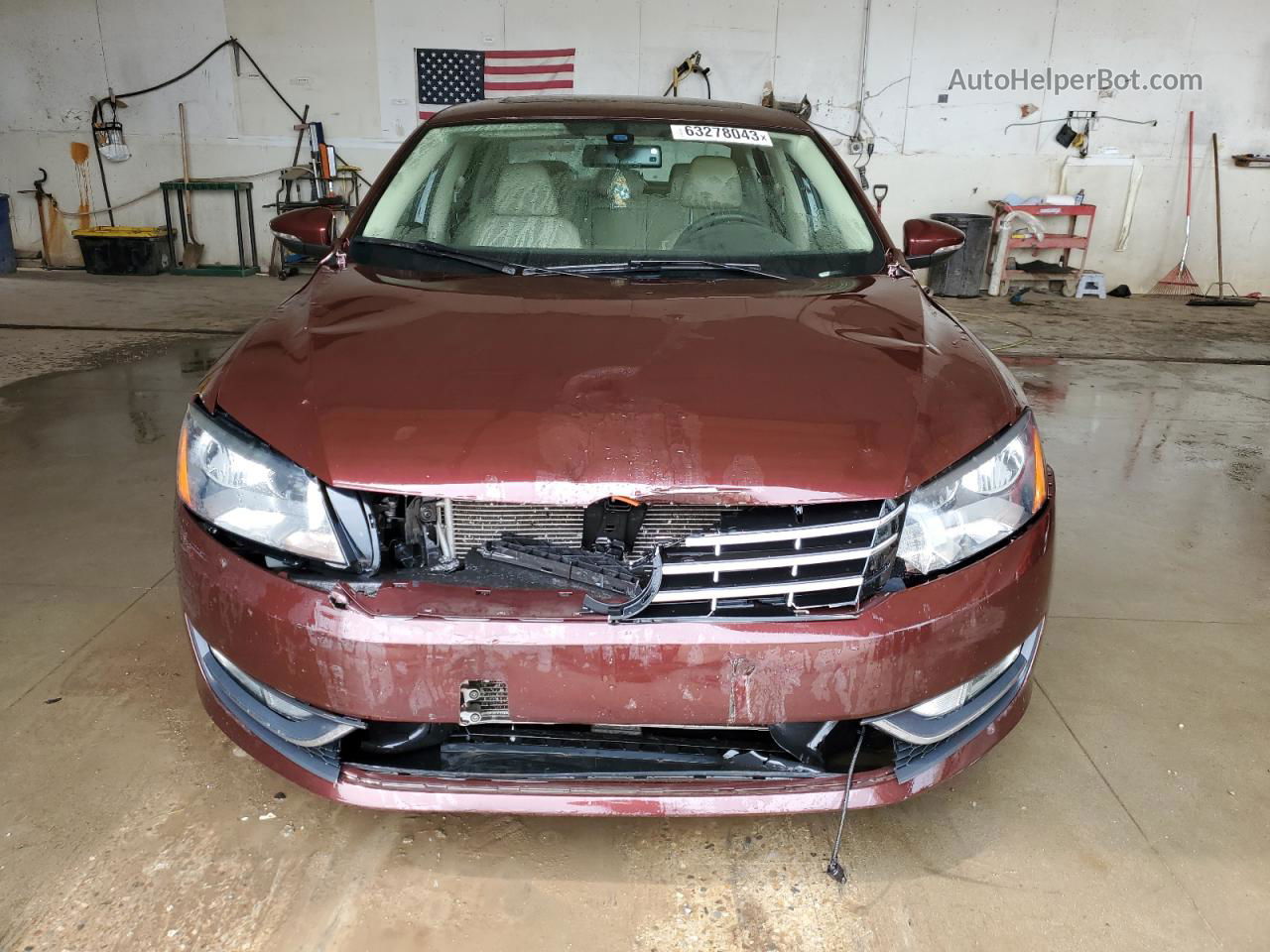 2012 Volkswagen Passat Sel Burgundy vin: 1VWCN7A36CC065502