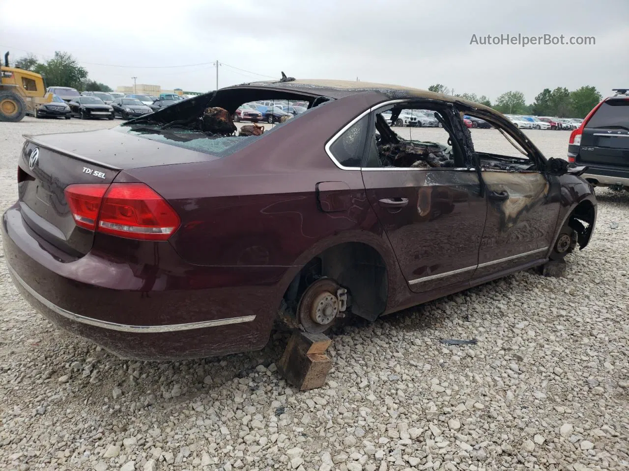 2013 Volkswagen Passat Sel Burgundy vin: 1VWCN7A36DC034090