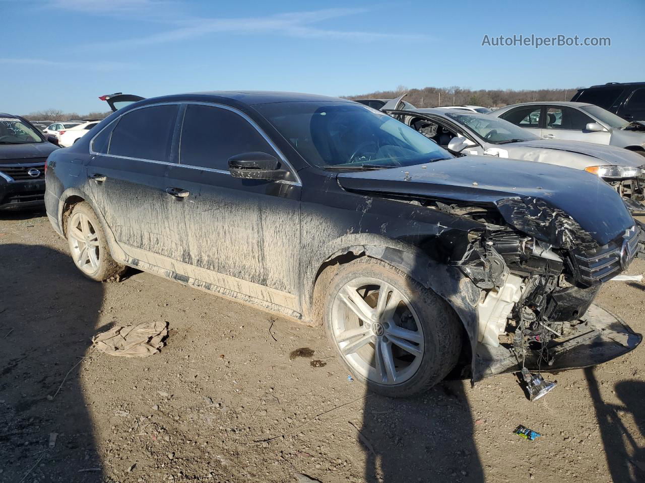 2014 Volkswagen Passat Sel Черный vin: 1VWCN7A36EC054308