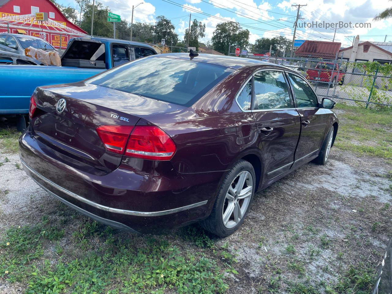 2013 Volkswagen Passat Sel Red vin: 1VWCN7A37DC046491