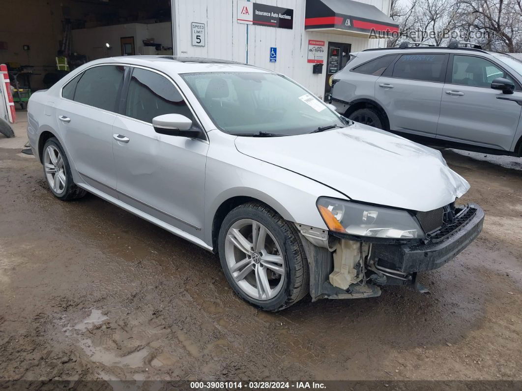 2013 Volkswagen Passat 2.0l Tdi Sel Premium Silver vin: 1VWCN7A37DC122551