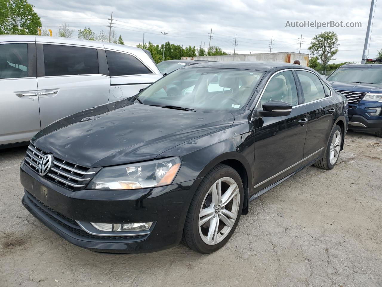 2014 Volkswagen Passat Sel Черный vin: 1VWCN7A37EC014884