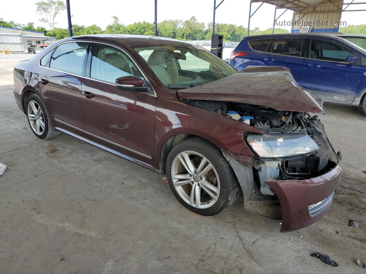 2014 Volkswagen Passat Sel Burgundy vin: 1VWCN7A37EC055323