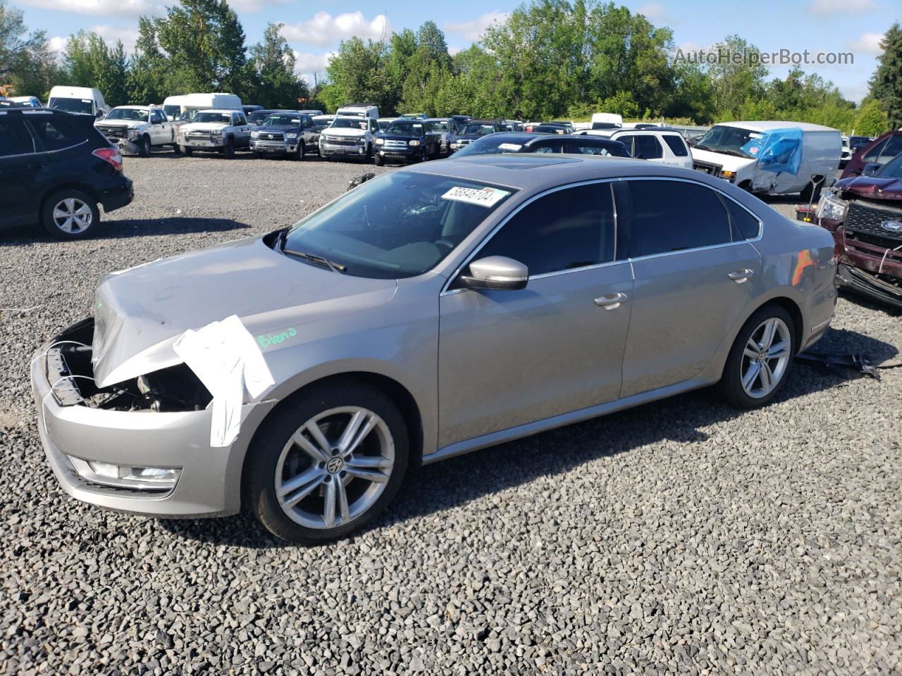 2014 Volkswagen Passat Sel Silver vin: 1VWCN7A37EC063616