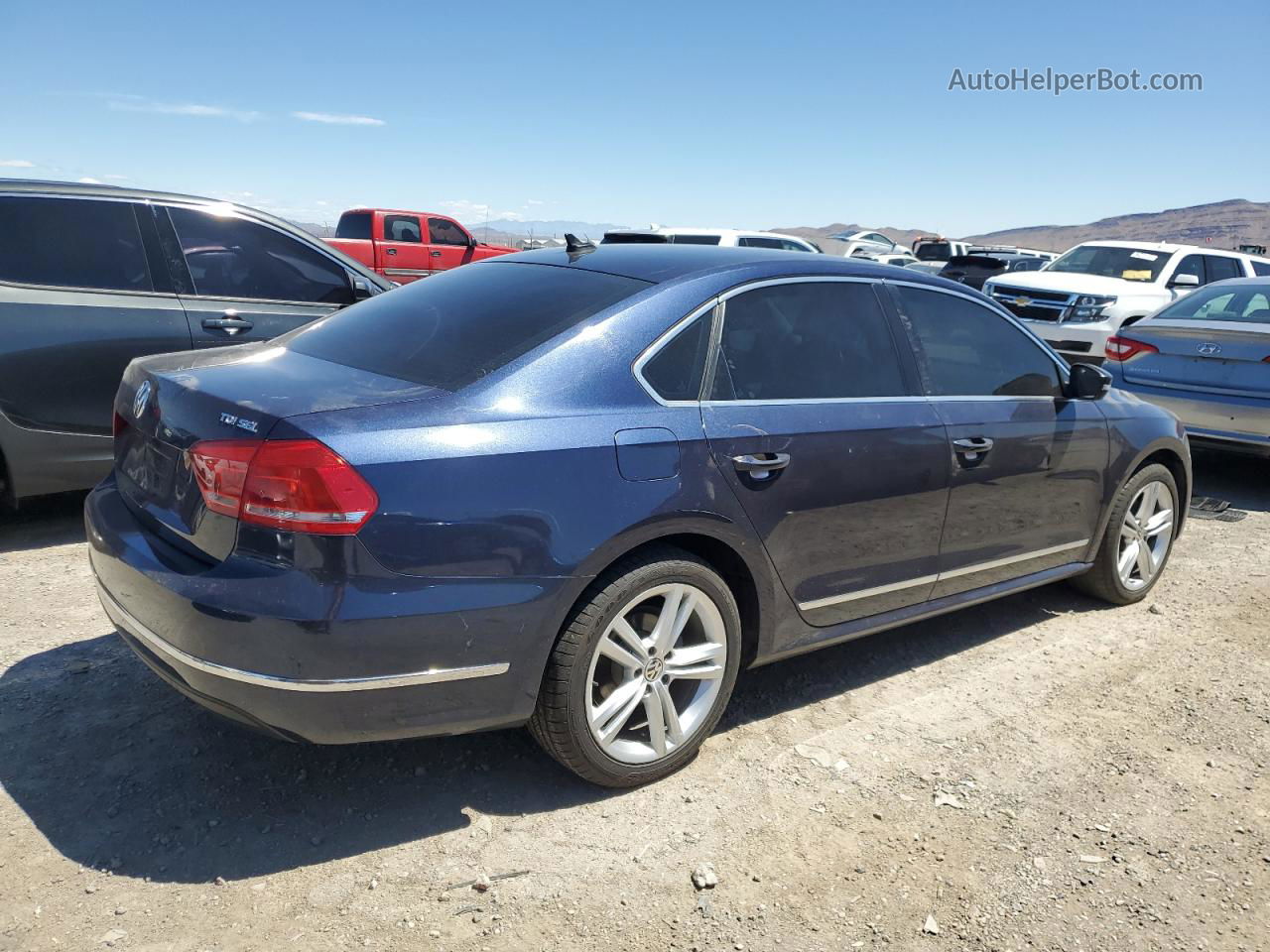 2014 Volkswagen Passat Sel Blue vin: 1VWCN7A38EC038742