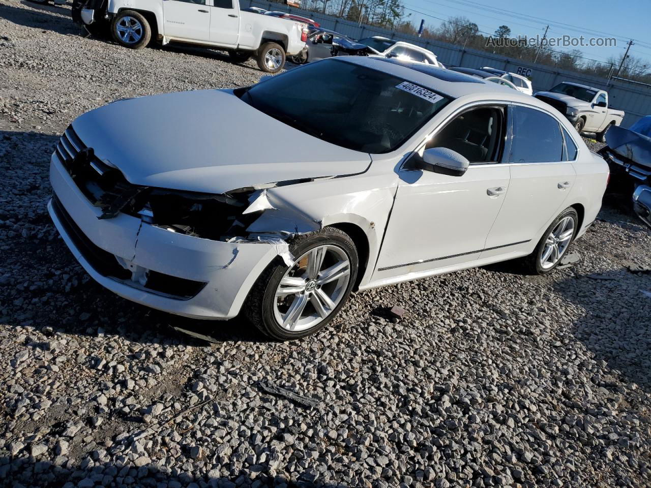 2014 Volkswagen Passat Sel Белый vin: 1VWCN7A38EC118901