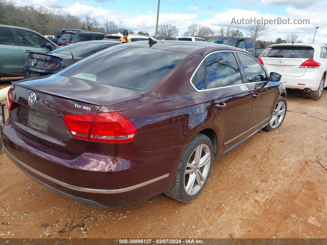 2013 Volkswagen Passat 2.0l Tdi Sel Premium Burgundy vin: 1VWCN7A3XDC046159