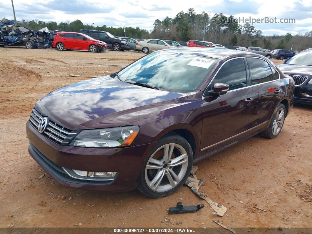 2013 Volkswagen Passat 2.0l Tdi Sel Premium Burgundy vin: 1VWCN7A3XDC046159