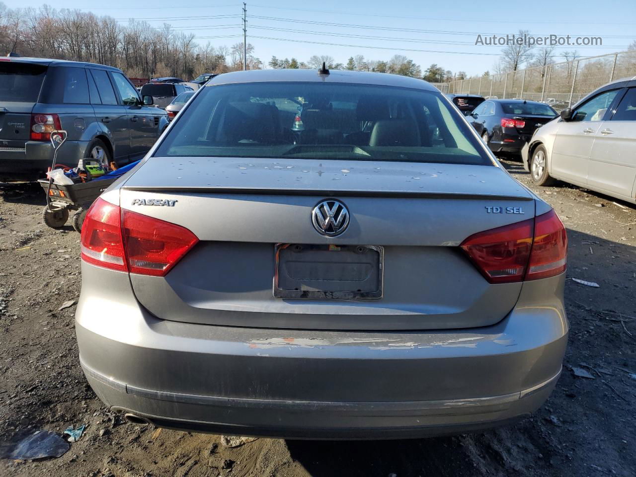 2013 Volkswagen Passat Sel Gray vin: 1VWCN7A3XDC060921