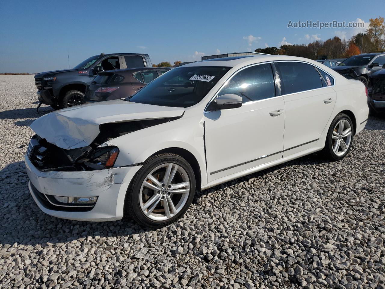 2013 Volkswagen Passat Sel Белый vin: 1VWCN7A3XDC111155